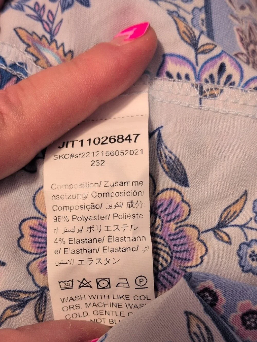 Floral Open-Front Kimono Cover-Up in Cream and Blue And Pink, 3XL